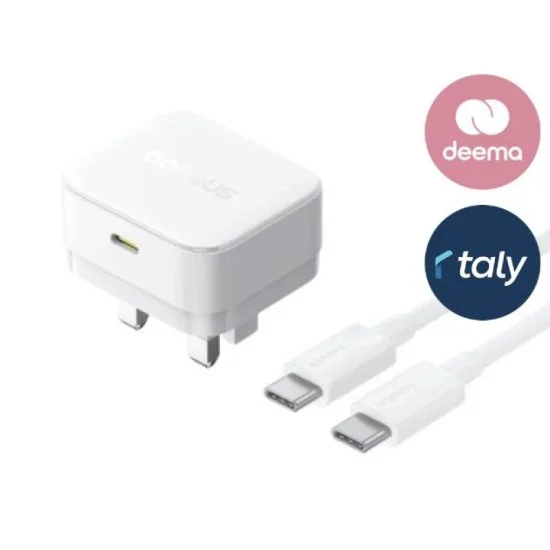 Baseus Palm Fast Charger 1C 30W with Cable USB-C to USB-C 60W - Moon White